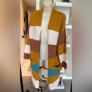 entro Colorblock Open-Front Cardigan